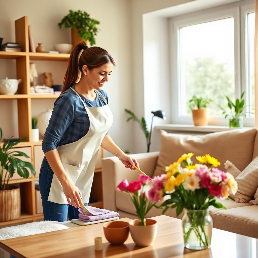 Ambiente FM operative carrying out domestic cleaning
