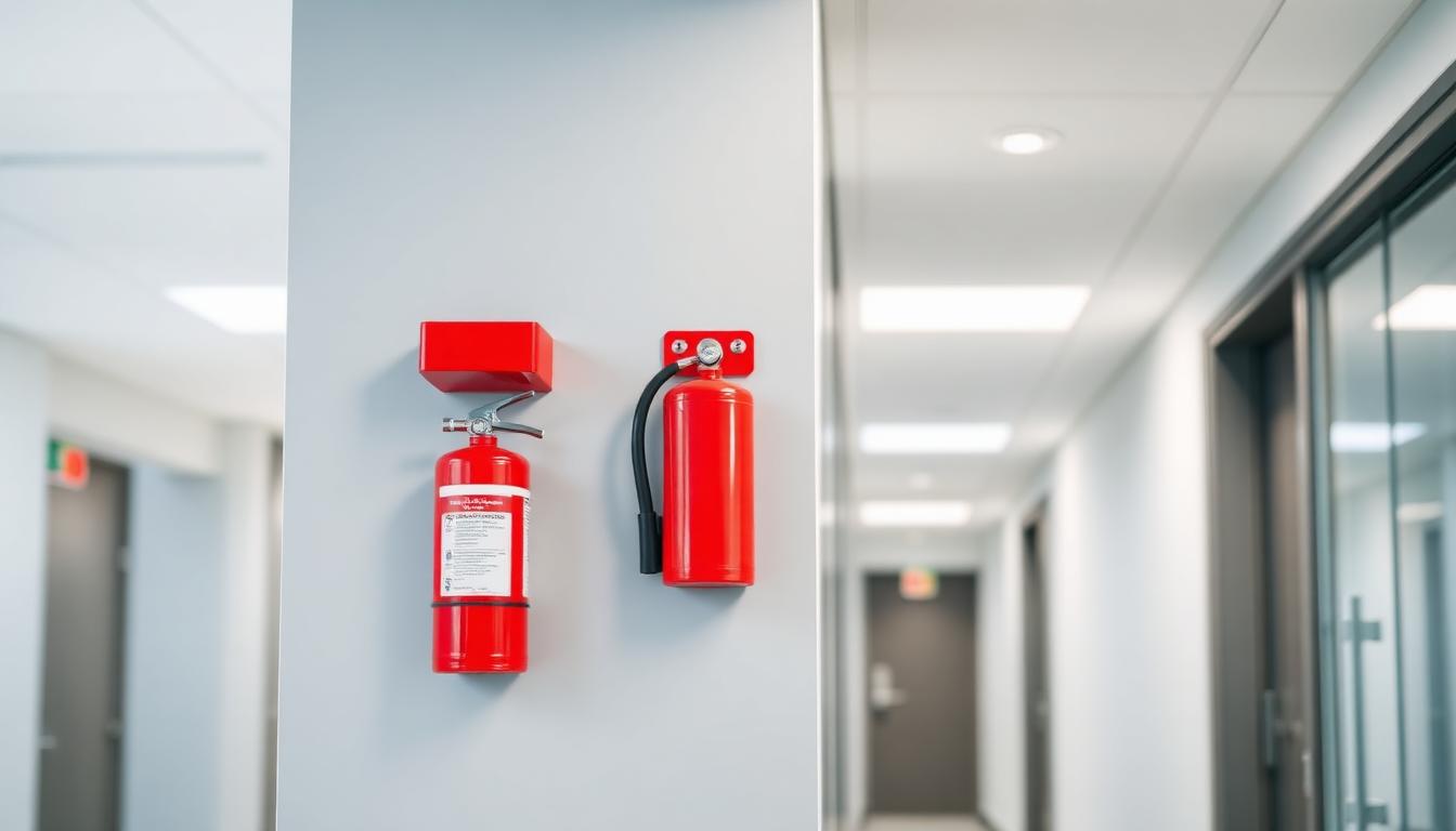 Fire safety equipment and extinguishers ready for inspection